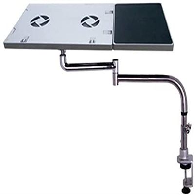 Foldable Laptop Desk, Adjustable Laptop Bed Holder 360-Degree Rotation Stainless Steel Student Dorm Notebook Stand(Color:Silver)