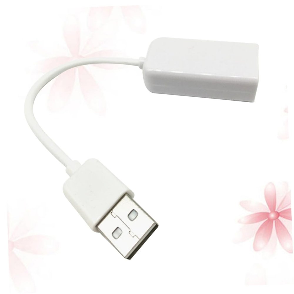 Angoily USB Virtual Channel Sound Card Adapter with Cable Line for Notebooks and Laptops and Play External Audio Jack for Headphones and Speakers White