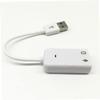 Angoily USB Virtual Channel Sound Card Adapter with Cable Line for Notebooks and Laptops and Play External Audio Jack for Headphones and Speakers White view 2