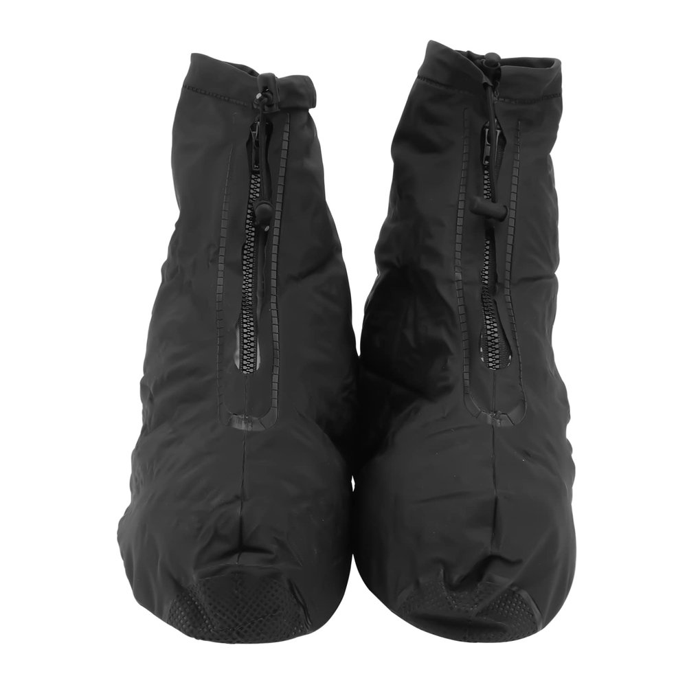 WHAMVOX 1pair Shoe Cover Non- Rain Boot for Outdoor Activities Zippered Design Comfortable Fit Material Black