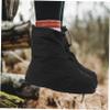 WHAMVOX 1pair Shoe Cover Non- Rain Boot for Outdoor Activities Zippered Design Comfortable Fit Material Black view 4