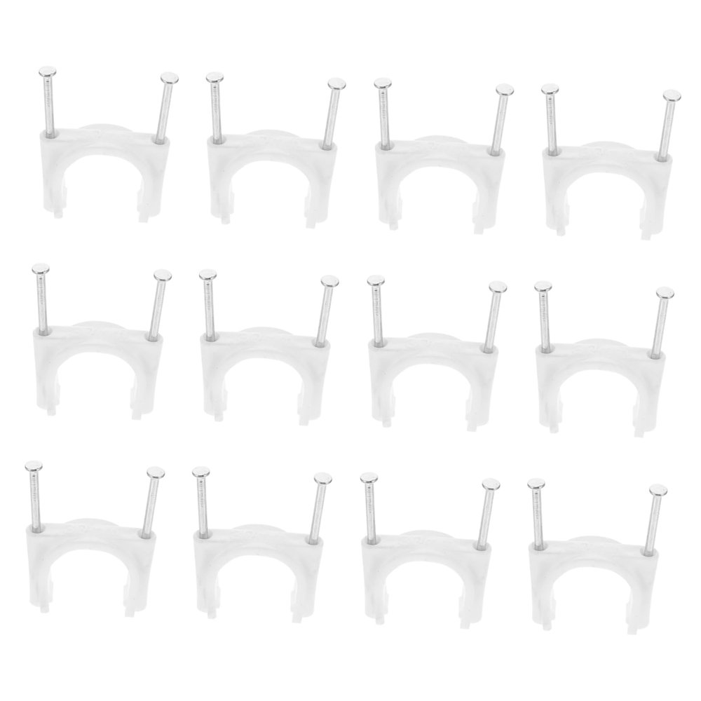 Veemoon Double Nail Pvc Pipe Clamp for Wire Clips Outdoor Cable Holders for Thick Wire Management