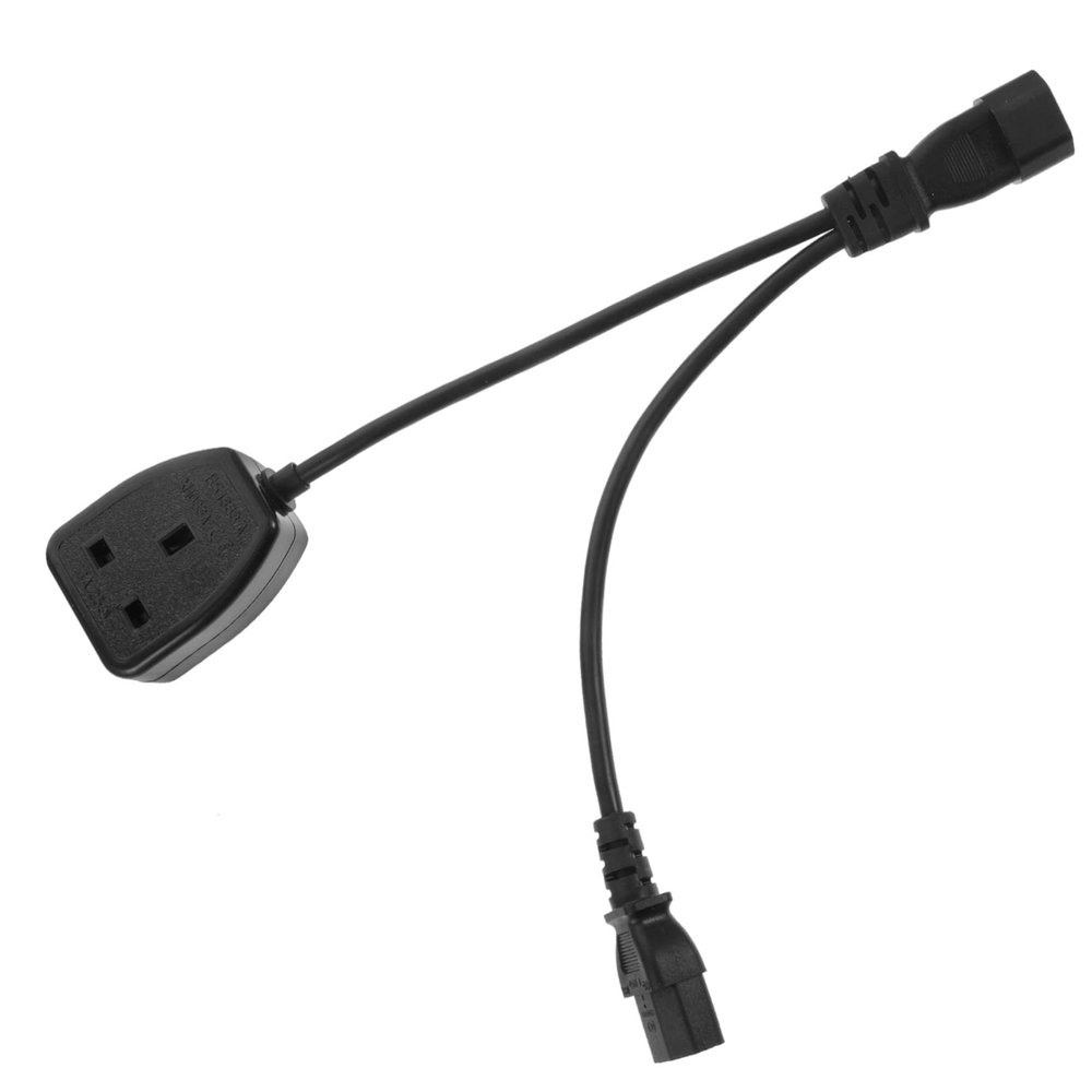 Veemoon 0.3m Heavy Duty Power Extension Cable UK Adapter for Laptops Routers Monitors Strain Relief Design for Secure Connection Compatible with APC Ups Systems