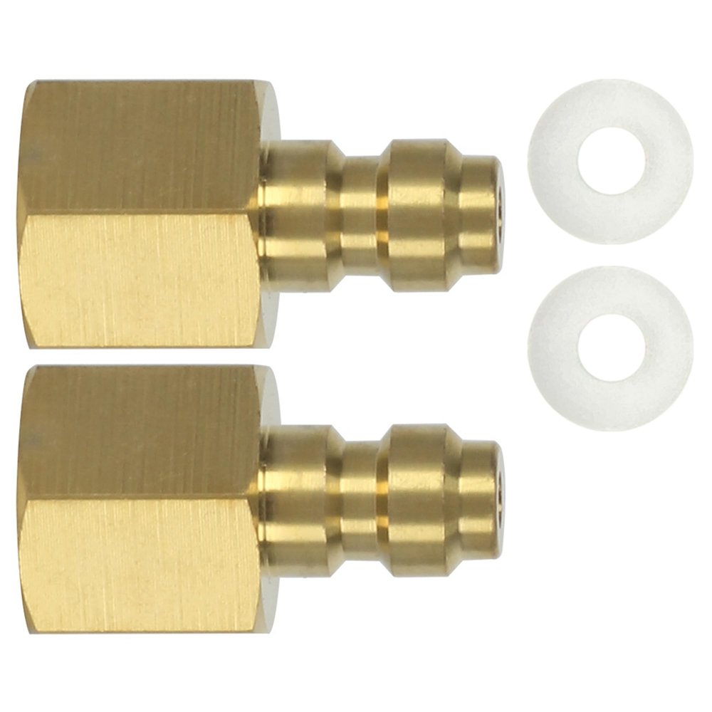 HMKUGO 2PCS 8mm Quick-Disconnect Plug Adapter, Copper 1/8" BSPP Female Thread, PCP Paintball Charging Fittings with Sealing O-Ring