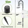 Besitu 24 inches J Hook Rebar Stakes (16-Pack), Extra Long Garden Stakes with Chisel Point End Steel Rebar Ground Stakes for Tent Chain Link Fence and Outdoor Decorations Black Coated view 2