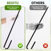 Besitu 24 inches J Hook Rebar Stakes (16-Pack), Extra Long Garden Stakes with Chisel Point End Steel Rebar Ground Stakes for Tent Chain Link Fence and Outdoor Decorations Black Coated view 3