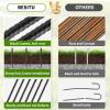 Besitu 24 inches J Hook Rebar Stakes (16-Pack), Extra Long Garden Stakes with Chisel Point End Steel Rebar Ground Stakes for Tent Chain Link Fence and Outdoor Decorations Black Coated view 4