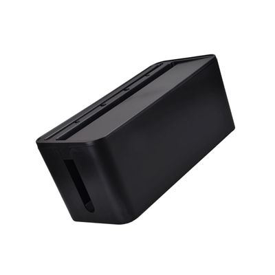 Homoyoyo Multifunctional Wire Storage Box Medium Plastic Organizer for Hiding Charger Cables Power Strips and Adapters Protection for Use Black