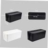 Homoyoyo Multifunctional Wire Storage Box Medium Plastic Organizer for Hiding Charger Cables Power Strips and Adapters Protection for Use Black view 2
