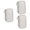 DOITOOL 3pcs Electronics Organizer Bag Portable Earphone and Charger Storage Case Compact Pouch for Cords and Accessories Travel-Friendly Design Zipper Closure Grey view 1