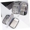 DOITOOL 3pcs Electronics Organizer Bag Portable Earphone and Charger Storage Case Compact Pouch for Cords and Accessories Travel-Friendly Design Zipper Closure Grey view 4