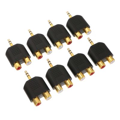 Homoyoyo 8pcs Audio Splitter Adapter Male to Dual Female y Connector for Tv Laptop and Phone Plated Wear Audio Video Signal Transmission
