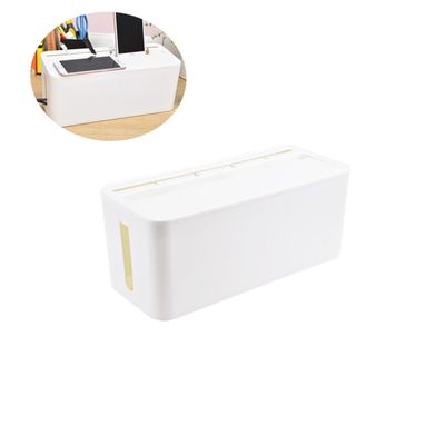 Homoyoyo Charging Cord Organizer Wire Storage Box Cable Storage Container Plastic Wire Organizing Box for Home Office