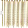 Besitu 16 Inch Rebar Stakes (20 Pack) 1/2 Inch Diameter Galvanized Steel Ground Anchors Heavy Duty Anchoring Spikes for Speed Bump, Parking Curb and Tent view 1