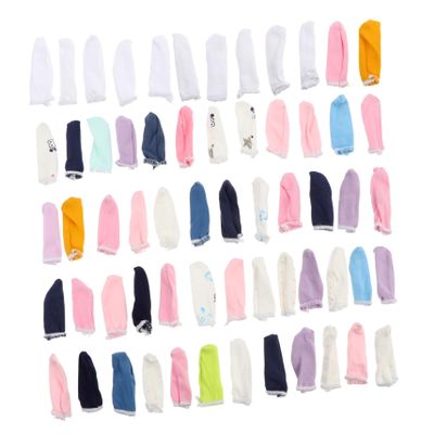FOMIYES 60pcs Wear Resistant Finger Cots Breathable Cotton Finger Sleeves for Protection Gardening Crafting Typing and Electronics Repair White Random Colors