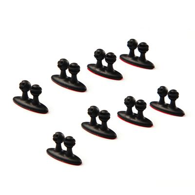 DOITOOL 16pcs Cable Clips Organizer Multi-Purpose Black Wire Cord Fixer for Car Desk Use Mounts for Charging Earphone Cables Compact Design for Space Saving