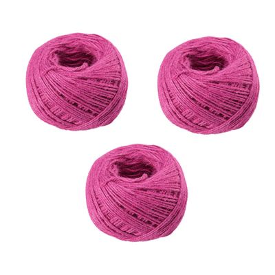 WHAMVOX 50m Rope Set 3 Pcs Rosy Pink Twine String for Garden Crafts Decorations