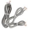 DOITOOL 3pcs Telephone Extension Cord with Pc Connectors Flat Cable for Landline Phones Includes and Lengths Durable and Wear-Resistant Silver Gray view 1