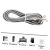 DOITOOL 3pcs Telephone Extension Cord with Pc Connectors Flat Cable for Landline Phones Includes and Lengths Durable and Wear-Resistant Silver Gray view 3