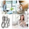 DOITOOL 3pcs Telephone Extension Cord with Pc Connectors Flat Cable for Landline Phones Includes and Lengths Durable and Wear-Resistant Silver Gray view 4