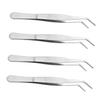jojofuny Precision Angled Tweezers 4 Pack 4cm Stainless Steel Non-magnetic for Lab and Jewelry Use view 1