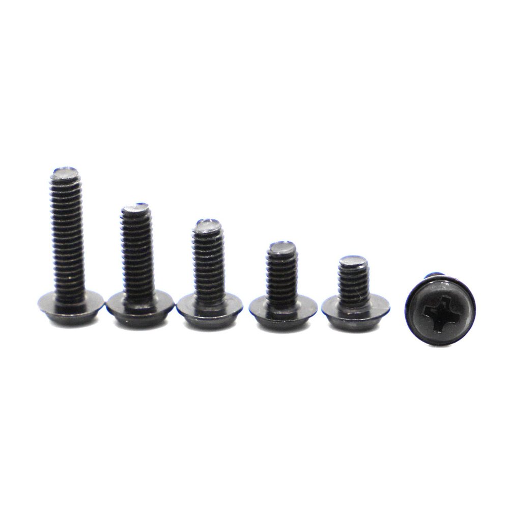 20/50Pcs PWM M2 M2.5 M3 M4 Black Carbon Steel Pan Padded Screws Referral Computer Case Chassis Fixed Motherboard Screw with Pad - (Size: M3 20pcs, Length: 12mm)