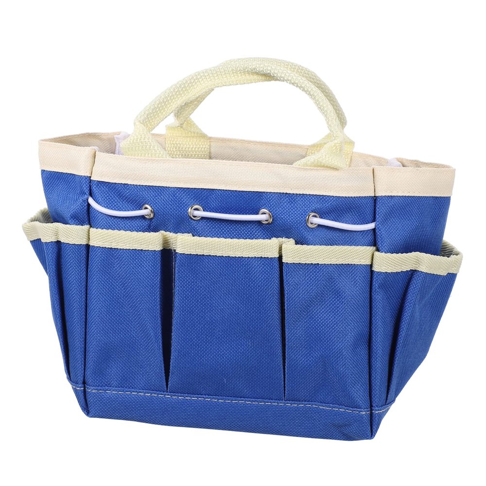 Homoyoyo Multifunctional Garden Tool Bag Oxford Cloth Tote Multiple Pockets for Easy Access for Outdoor Gardening Home Repair and Tool Storage Light Blue
