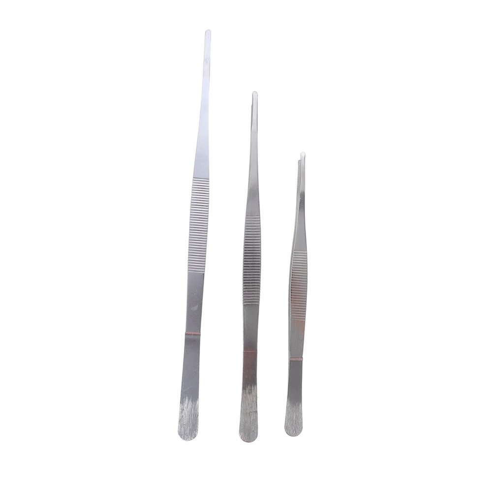 jojofuny 3pcs Stainless Steel Tweezers Precision Tongs with Straight Tips for Electronics Jewelry Making and for Objects and Repairs