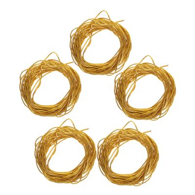STOBOK Gold Rope Wrapping Binding Ropes Gold Trim Gold Craft Cord Lollipop Tie Wires Jewelry Practical Wrapping Rope Candy Bag Binding Ropes Bread Bag Ropes Seal Polyester Strap