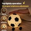 AGEK Soccer Night Light for Kids, Cartoon Soccer Lamp Silicone Baby Nursery Night Light with 3 Level Dimmable Rechargeable Bedside Lamp Nightlight Gifts for Kids Toddler Bedroom Home Office Decor view 4