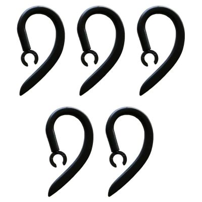 Ear Hooks 360 Rotatable Multi-Dimensional Adjustable Soft Silicone Bluetooth Headset Clips Anti-Slip Sports Clamp Loop Replacement 5Pcs 6mm, Black