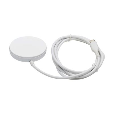 Eaton Tripp Lite Series Wireless Charger Pad, 15W Magnetic Phone Charging Pad, MagSafe MFi Charging for Apple iPhone iPad & AirPods, 5ft Cable, White, 1-Year Warranty (U280MS-005)
