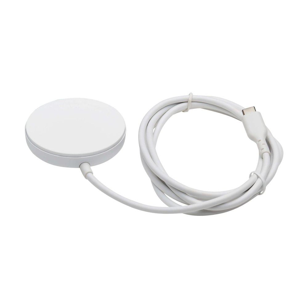 Eaton Tripp Lite Series Wireless Charger Pad, 15W Magnetic Phone Charging Pad, MagSafe MFi Charging for Apple iPhone iPad & AirPods, 5ft Cable, White, 1-Year Warranty (U280MS-005)