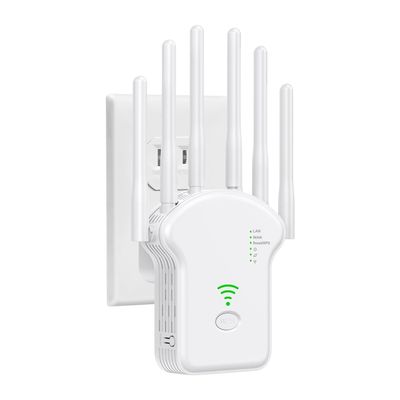 Niuluze 2024 Super WiFi Extenders Signal Booster for Home, Coverage up to 8000 sq.ft, Wireless Internet Repeater 300Mbps, Ethernet Port, 5 Modes, 6 Antennas 360  Full Coverage