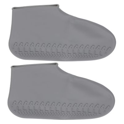 ULTECHNOVO Silicone Rain Shoes Covers Men Women Easy to Clean and Store Slip Design Grey s