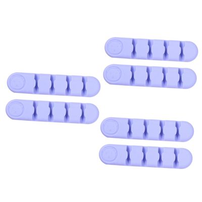 DOITOOL 6pcs Self Adhesive Cord Clips Silicone Cable Holder for Desk Organization for Power Cords and Headphones