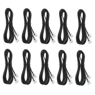 Homoyoyo 10pcs Landline Cable Rj11 Interface 4 Cores Phone Line for Office Home