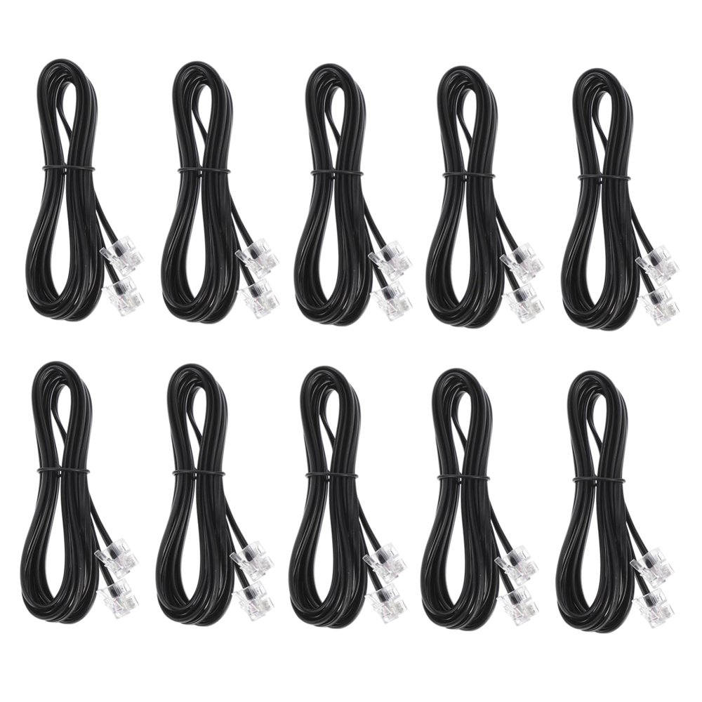 Homoyoyo 10pcs Landline Cable Rj11 Interface 4 Cores Phone Line for Office Home
