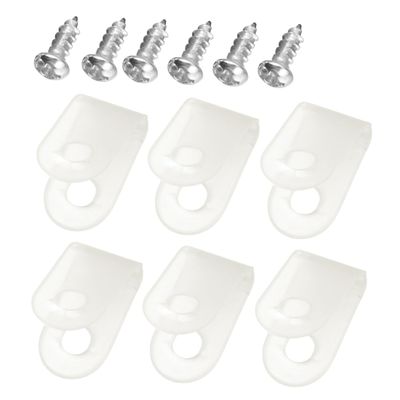 Homoyoyo 100pcs R-Type Cable Clamp Wire Holder Clip with Screws for Organized House and Office Wire Arrangement Durable Material Easy Installation