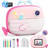 Usteetic Kids Instant Print Camera - 12MP Ink Free Printing for Kids Aged 3-10 - Selfie Camera for Boys & Girls - Pink view 1