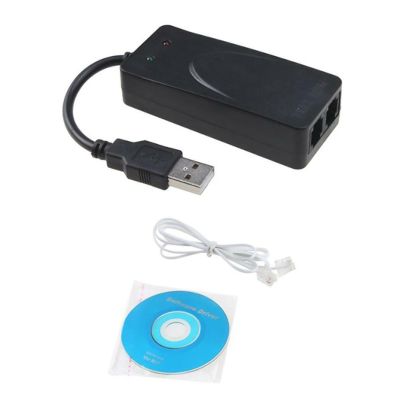 MOUDOAUER 56K External USB Data Fax Dial External Modem Driver for Windows Win7/Win8/Win 10, Dual Ports