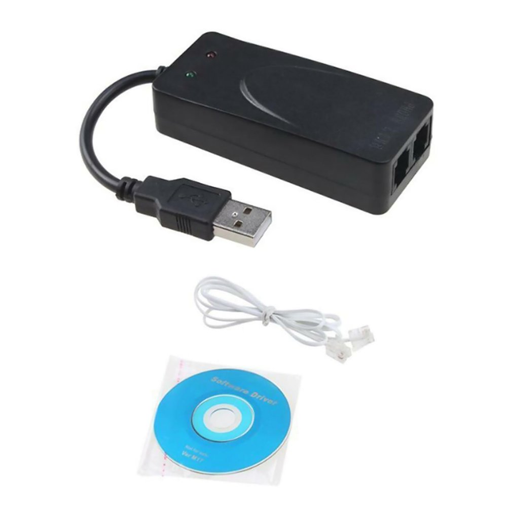 MOUDOAUER 56K External USB Data Fax Dial External Modem Driver for Windows Win7/Win8/Win 10, Dual Ports
