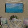 LBCASA Outdoor TV Cover 70 to 75 Inch Weatherproof, Blue Teal Summer Beach 600D Oxford TV Covers with Waterproof Zipper Coastal Nautical Seawater Ocean Outside TV Protector Size 68"W x 42"H x 4.5"D view 3