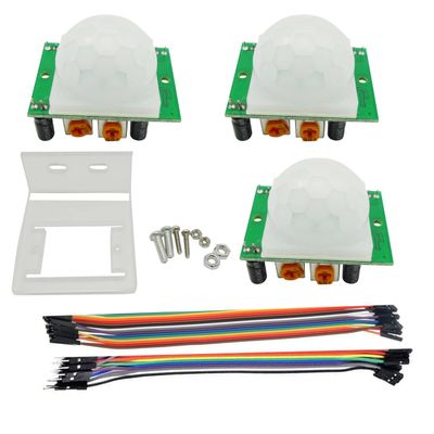 Ferwooh 3PCS HC-SR501 Infrared PIR Motion Sensor Human Body Sensor Module+ 3PCS Exclusive housing + Screwdriver + 20P Cable (10 x Female + 10 Male)