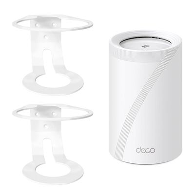Compatible Wall Mount Deco WiFi 7 Wall Mount, 2 PACK Sturdy Metal Made Mount Stand Holder for DecoBE75/BE85/BE95/BE17000/BE22000/ Whole Home Mesh WiFi 7 Space-Saving Wall Hanging Bracket Holder