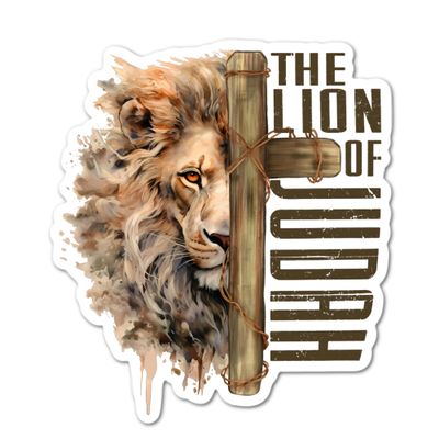 3" Lion of Judah America World Christian Christianity Love Believer Truth Resurrection USA Quality Laminated Laptop Sticker color rainbow colors beauty woman family mother gift
