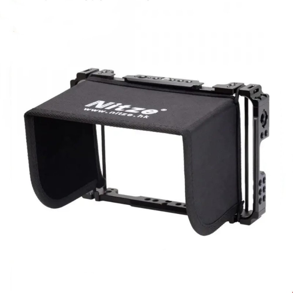 DirectNine Basics Nitze Cage Built-in NATO Rail with LS7-G7 Sunhood and Cold Shoe Compatible with OSEE T7/G7 7"" Monitor, blak, TP2-G7