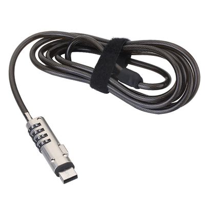 Kqcibz 1 PCS USB Password Lock Password Protection Anti-Theft Lock Universal Laptop Computer Password Lock, Silver & Black, 500367129