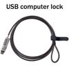 Kqcibz 1 PCS USB Password Lock Password Protection Anti-Theft Lock Universal Laptop Computer Password Lock, Silver & Black, 500367129 view 4