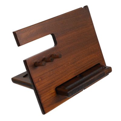 OKUMEYR 1set Phone Stand Multi-functional Desktop Organizer for Phone Watch Glasses and Keys Creative Natural for Study Work Gaming and Live Streaming